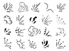 Doodle radial line rays. Hand drawn round corner shine. Sunburst sparkle element. Sun burst doodle icon. Explosion frame. Idea and exclamation symbol. illustration isolated on white background vector