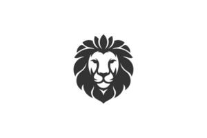 A minimalistic lion head logo made from green leaves, symbolizing strength and nature. The design is clean, modern, and eco-friendly, set against a dark background. vector