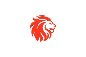 A striking lion head logo with flowing, flame-like lines. This fiery design represents courage, energy, and determination, giving it a bold and dynamic appearance. vector