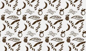 seamless pattern banana, apple and grape drawing vector