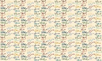 Cute glitter pen line element doodle. Doodle arrow symbol decoration of various colors. Emphasis on the style of sketch lines is simple, unique, pattern elements. vector