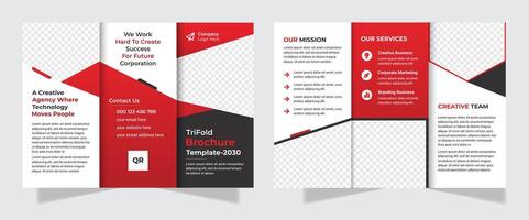 Trifold brochure design. A4 abstract business brochure template. Creative circle design marketing flyer template with image. vector