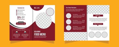 Restaurant menu card, menu card design, food menu, menu template, bi fold brochure vector