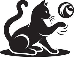 Unique Cat Outline on a White Canvas Streamlined Cat Art vector