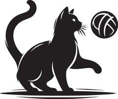 Graceful Cat Outline Isolated on a White Surface Minimalist Illustration vector