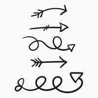 Black ink arrows in a trio, each pointing a different way vector