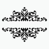 Ornate scroll, flower, and other decorative elements on a white surface vector