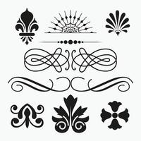 Decorative leaf, flower, and scroll motifs for adding elegance to designs vector