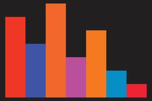 a bar chart with different colors vector