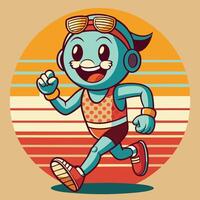 A cartoon character running in a circle vector