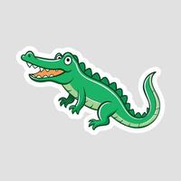 A sticker of a green alligator vector