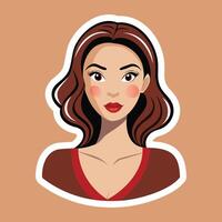 A woman with red lips and a red nose vector