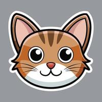 A cartoon cat head on a gray background vector
