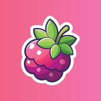 A raspberry on a pink background vector
