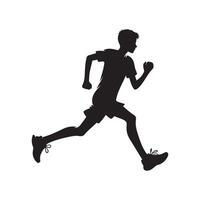 A silhouette of a man running in the distance vector