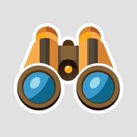 A sticker of binoculars on a gray background vector