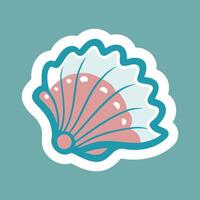 A sticker with a shell on it vector