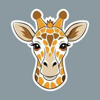 A giraffe head with a brown and white pattern vector