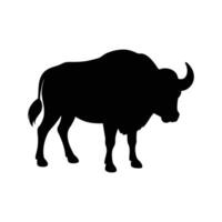 A silhouette of a bison on a white background vector