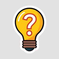 A light bulb with question mark on it vector
