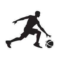 Basketball player silhouette on white background vector