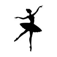 Ballerina silhouette on white background vector