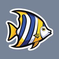 An image of a fish sticker vector