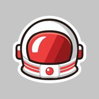 An astronaut helmet sticker on a gray background vector