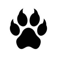 A black and white paw print on a white background vector