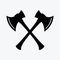 Two crossed axes on a white background vector