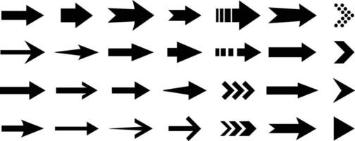 Arrows icon in flat set Arrow collection for apps and web. Cursor. Modern simple arrows. Different cursor arrow direction symbols, sign isolated on vector