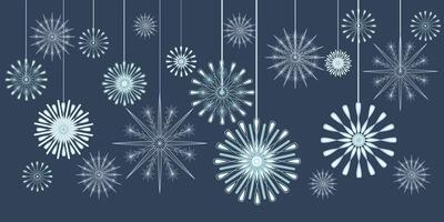 Banner with snowflakes, decoration for Christmas and new year vector