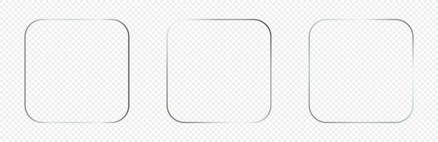 Silver glowing rounded rectangular shape frame vector