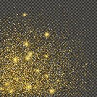 Gold glittering dust on a gray background. Dust with gold glitter effect and empty space for your text. illustration vector