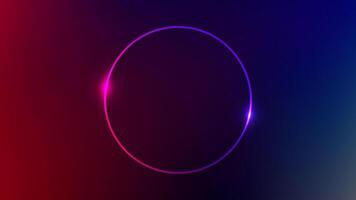 Neon circle frame with shining effects vector