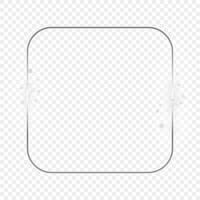 Silver glowing rounded square frame with sparkles vector