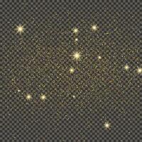 Gold glittering dust on a gray background. Dust with gold glitter effect and empty space for your text. illustration vector