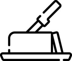 A butter knife on a plate with a knife vector