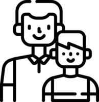 A man and a child are standing together in a line vector
