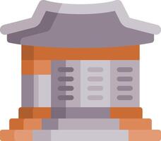 A statue with a roof and a window vector