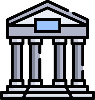 un edificio con columnas y pilares vector