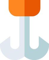 A hook with an orange handle and a white background vector