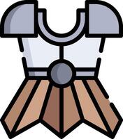 A cartoon armor with a shield on it vector