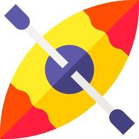 A colorful boat with two paddles on it vector