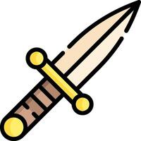 A cartoon knife with a yellow handle vector