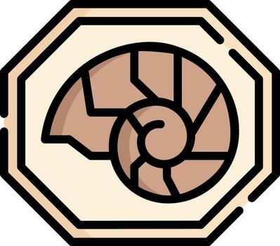 un cáscara icono con un espiral modelo vector