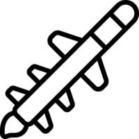 A black and white drawing of a rocket vector