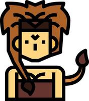 A cartoon character with a lion head and tail vector