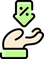 Hand with green arrow and dollar sign vector