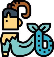 A cartoon character with a fish tail and a tail vector